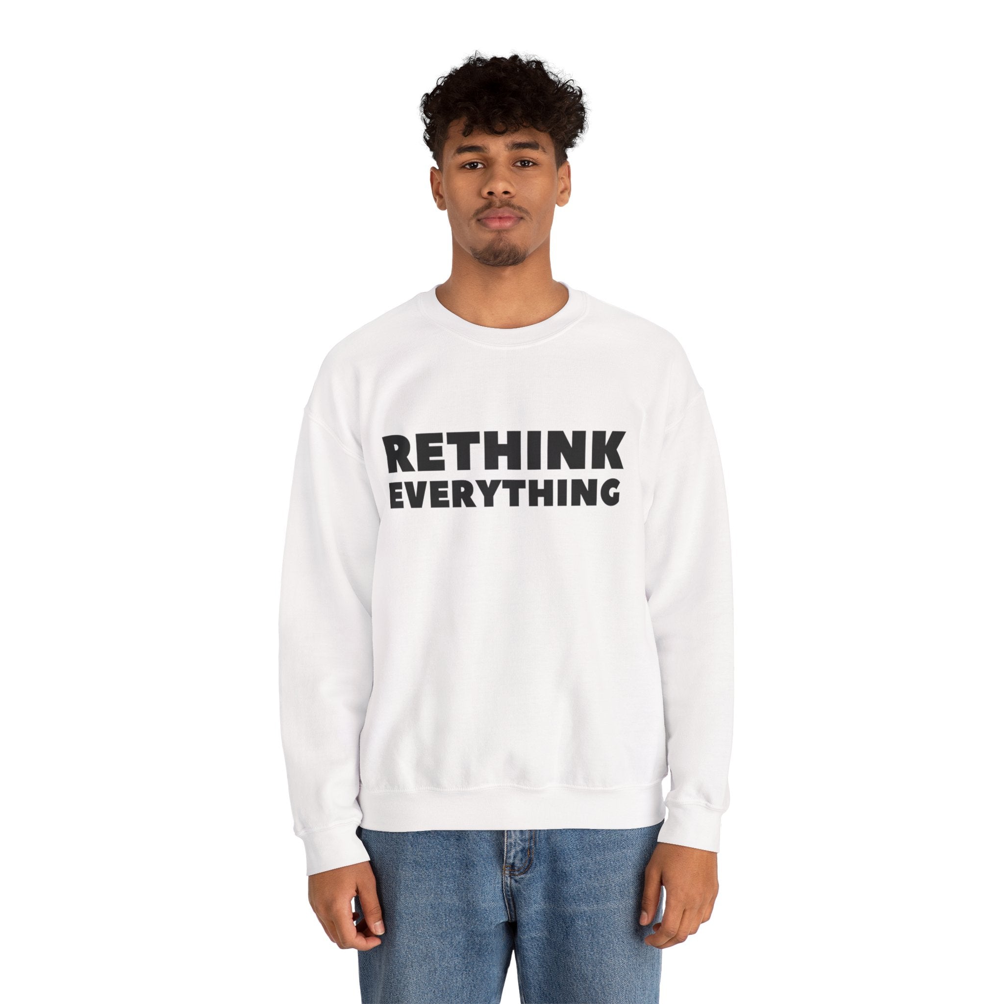 Rethink Everything Financial Literacy Crewneck Sweatshirt – Unisex Inspirational Graphic Pullover