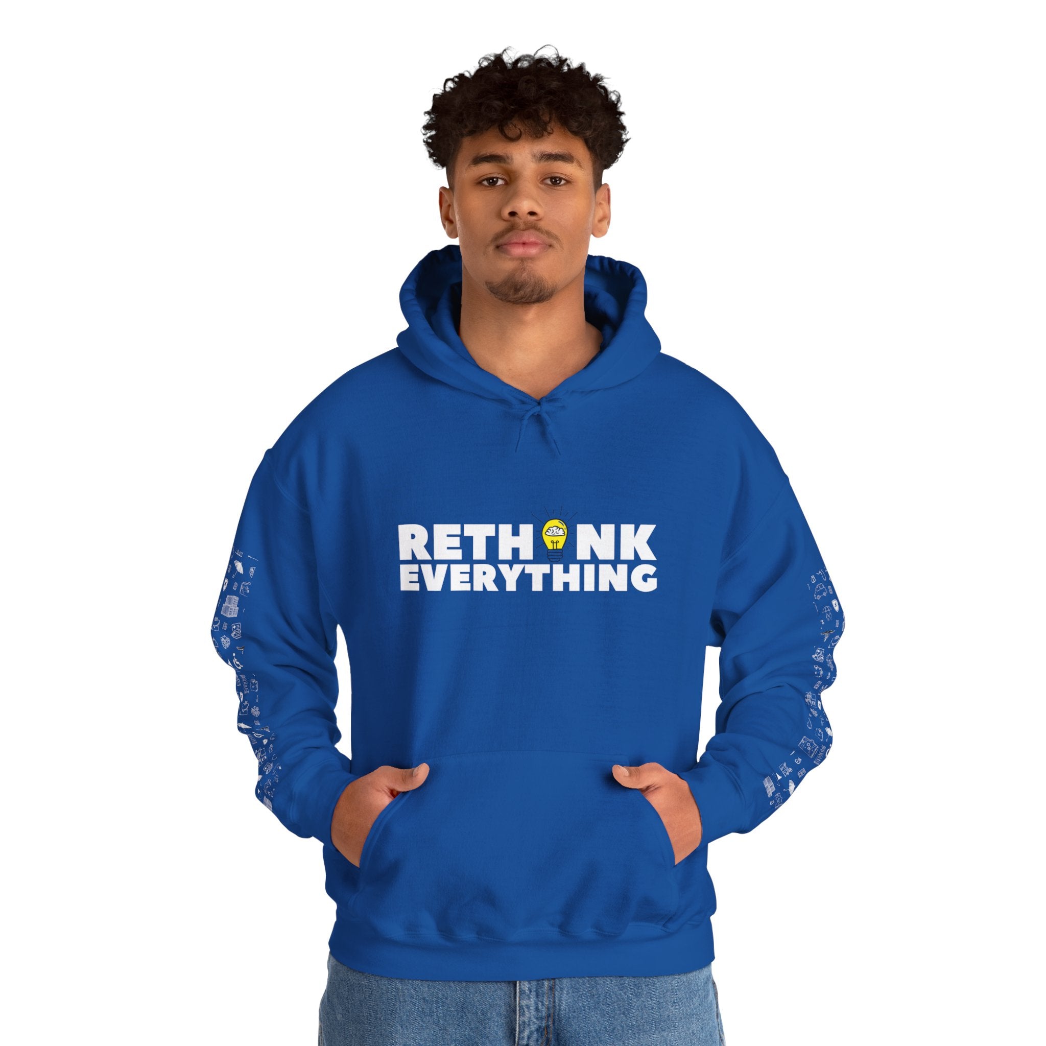 Rethink Everything Insurance Agencies Hoodie, Unisex Cozy Sweatshirt, Gift for Thought Leaders, Inspirational Fashion, Casual Wear, Unique Graphic Pullover
