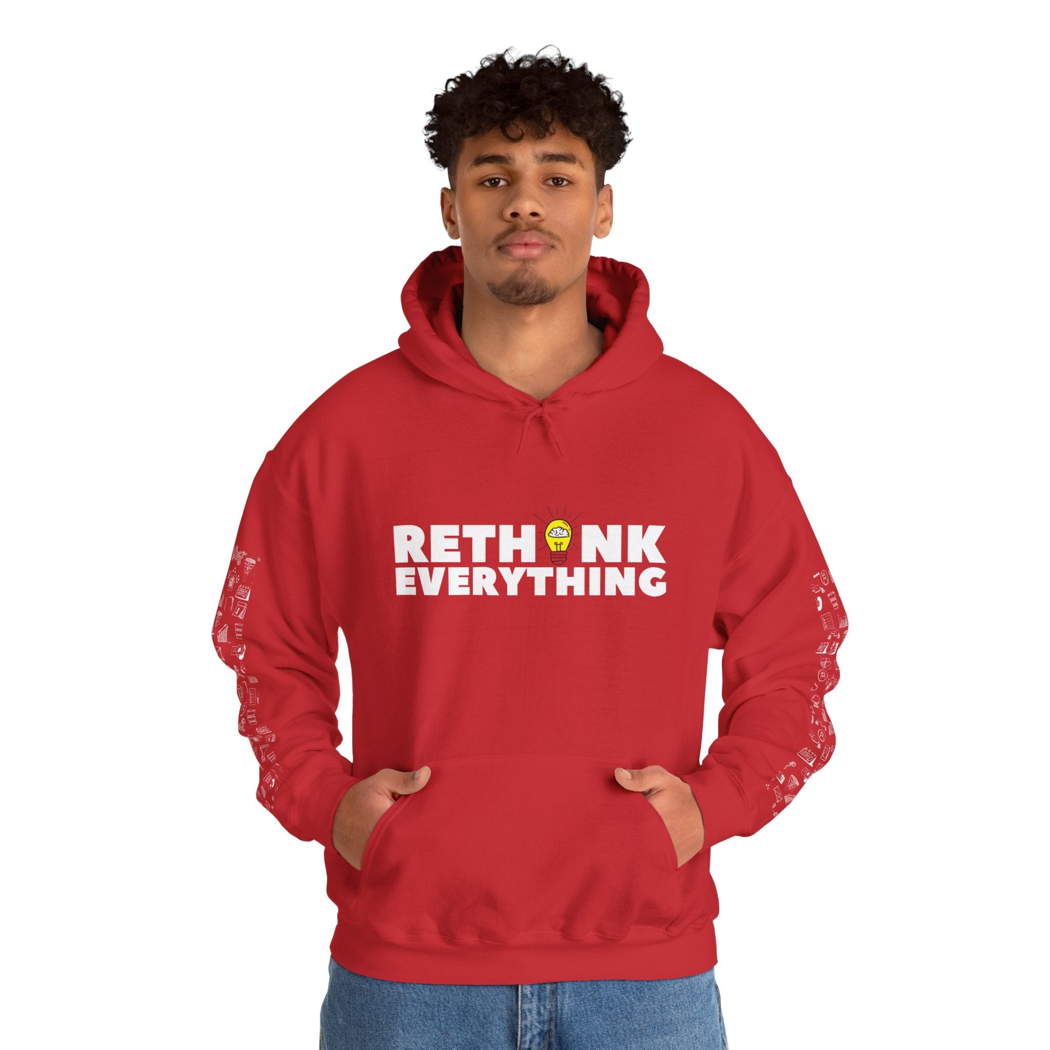 Rethink Everything CRM Hoodie, Unisex Cozy Sweatshirt, Gift for Thought Leaders, Inspirational Fashion, Casual Wear, Unique Graphic Pullover