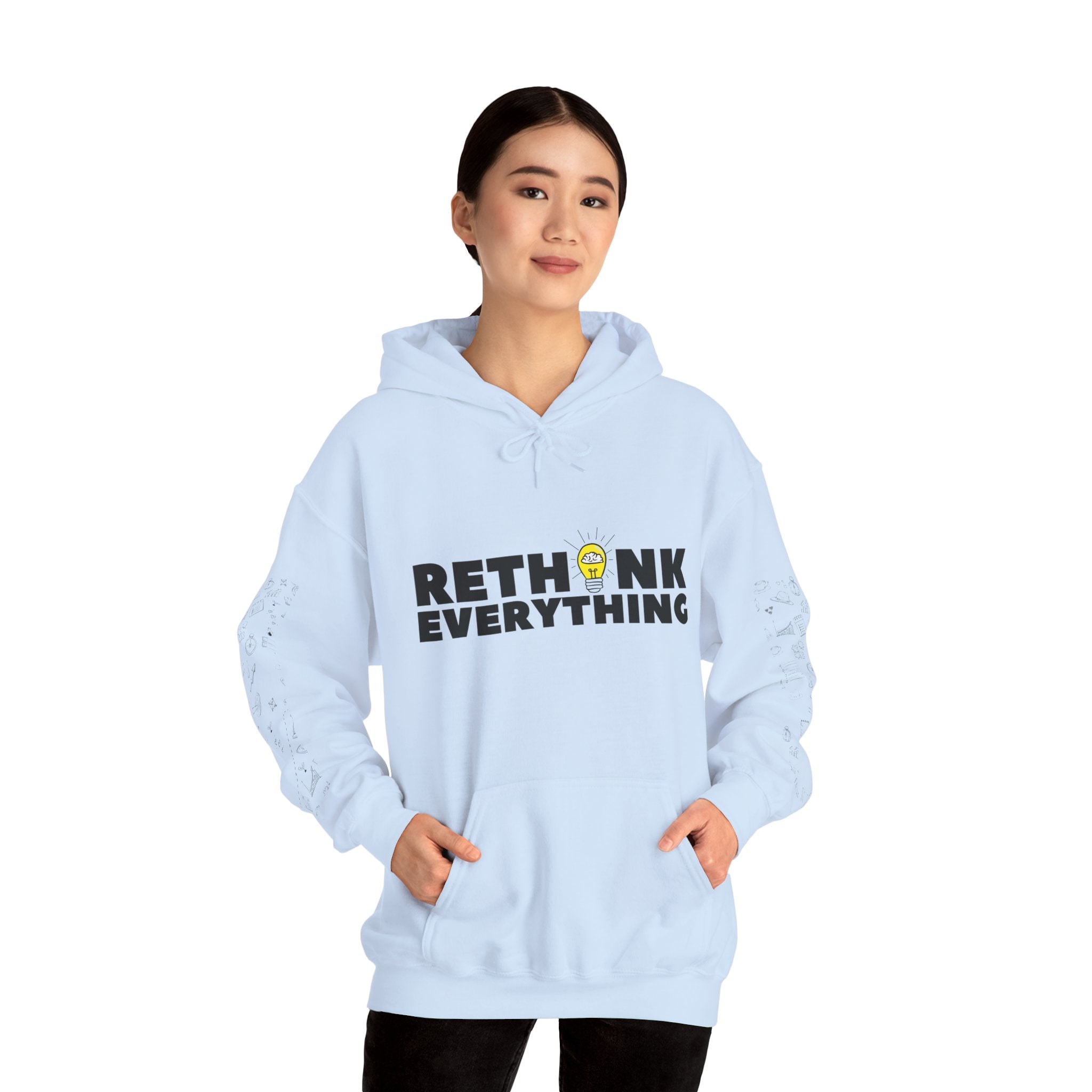 Rethink Everything Business Planning Hoodie, Unisex Cozy Sweatshirt, Gift for Thought Leaders, Inspirational Fashion, Casual Wear, Unique Graphic Pullover