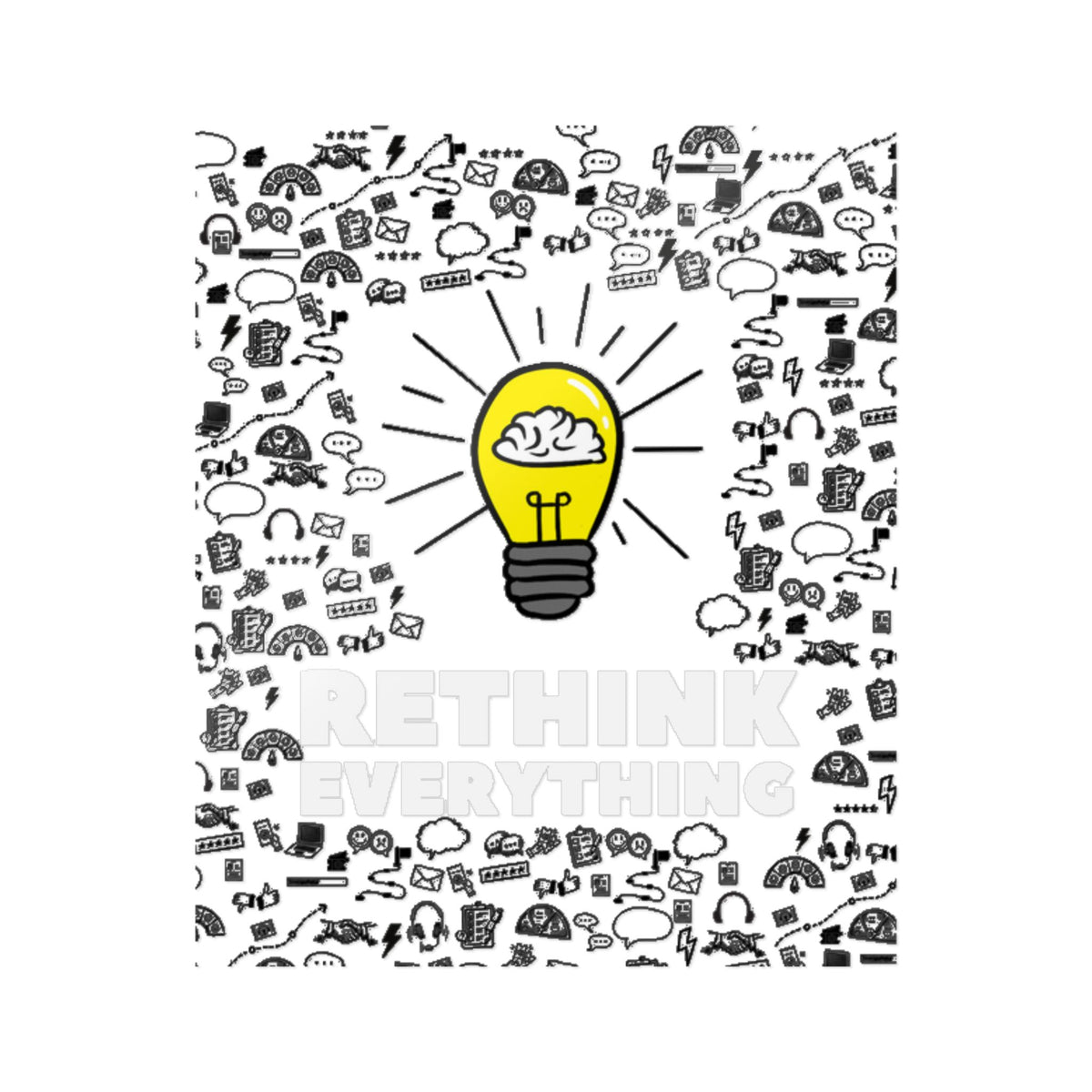 Creative Die-Cut Stickers for Inspiration, Rethink Everything Motivational Stickers for Journals, Laptops, Binders, Gift Ideas