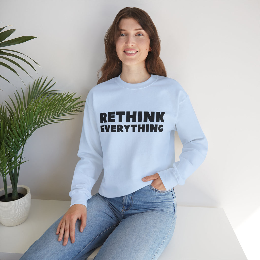 Rethink Everything Business Planning Crewneck Sweatshirt – Unisex Inspirational Graphic Pullover