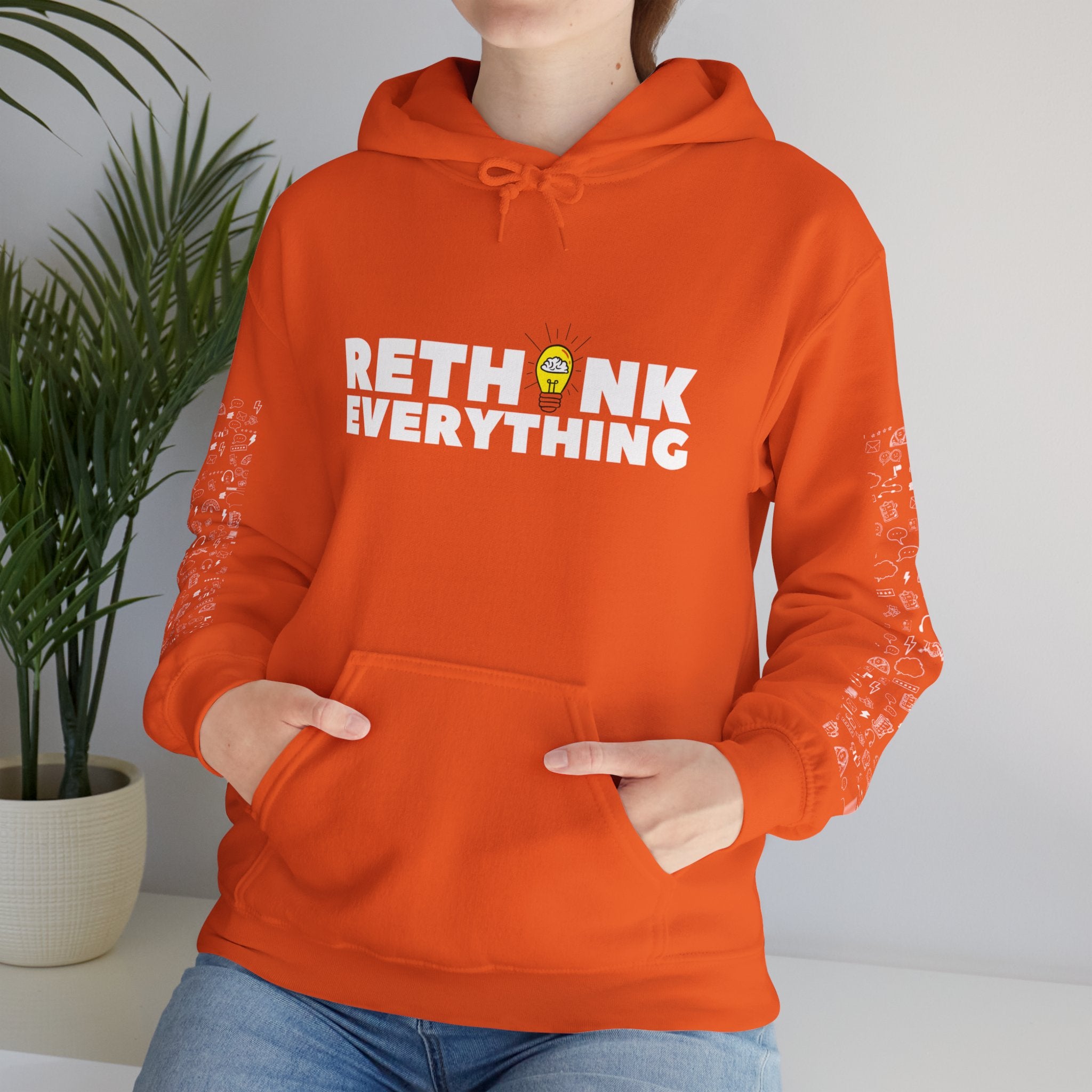 Rethink Everything Customer Service Hoodie, Unisex Cozy Sweatshirt, Gift for Thought Leaders, Inspirational Fashion, Casual Wear, Unique Graphic Pullover