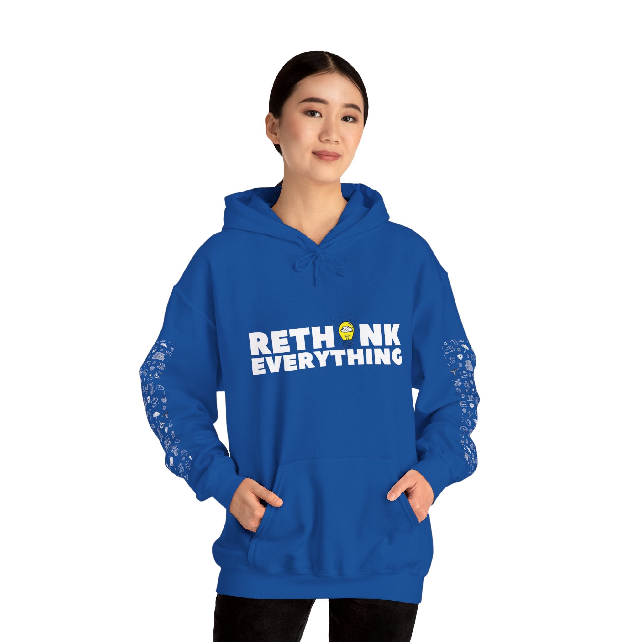 Rethink Everything Insurance Agencies Hoodie, Unisex Cozy Sweatshirt, Gift for Thought Leaders, Inspirational Fashion, Casual Wear, Unique Graphic Pullover