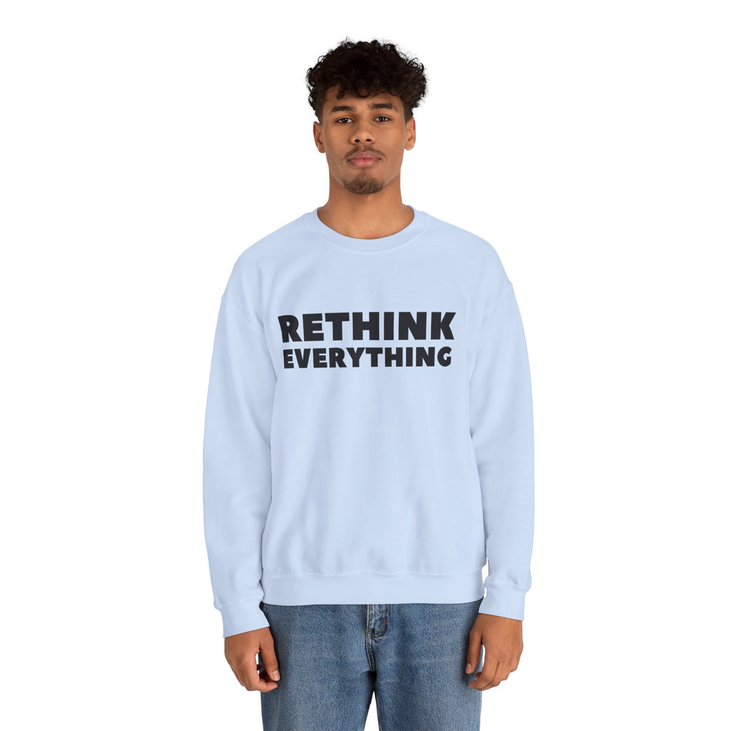 Rethink Everything Business Planning Crewneck Sweatshirt – Unisex Inspirational Graphic Pullover