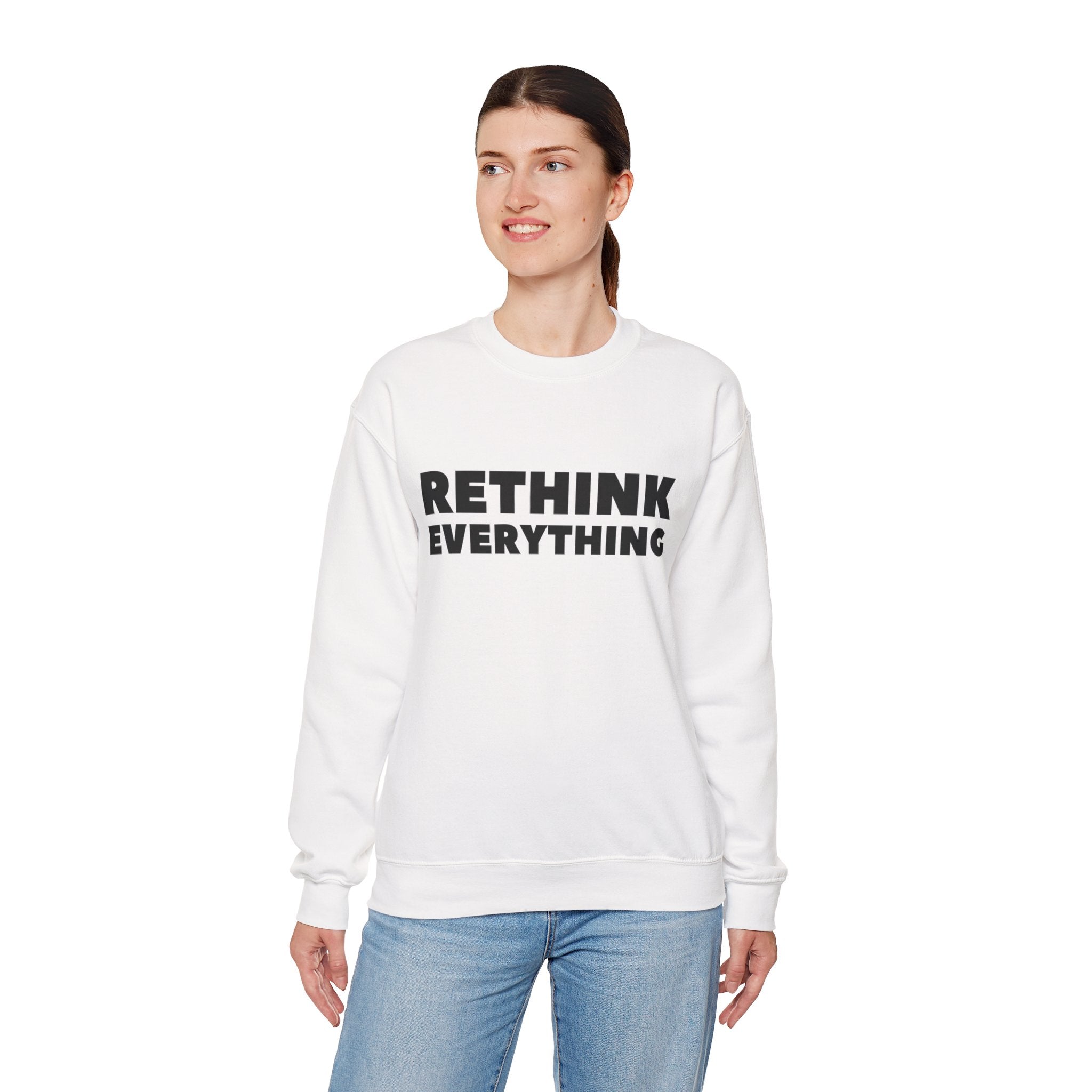 Rethink Everything Financial Literacy Crewneck Sweatshirt – Unisex Inspirational Graphic Pullover