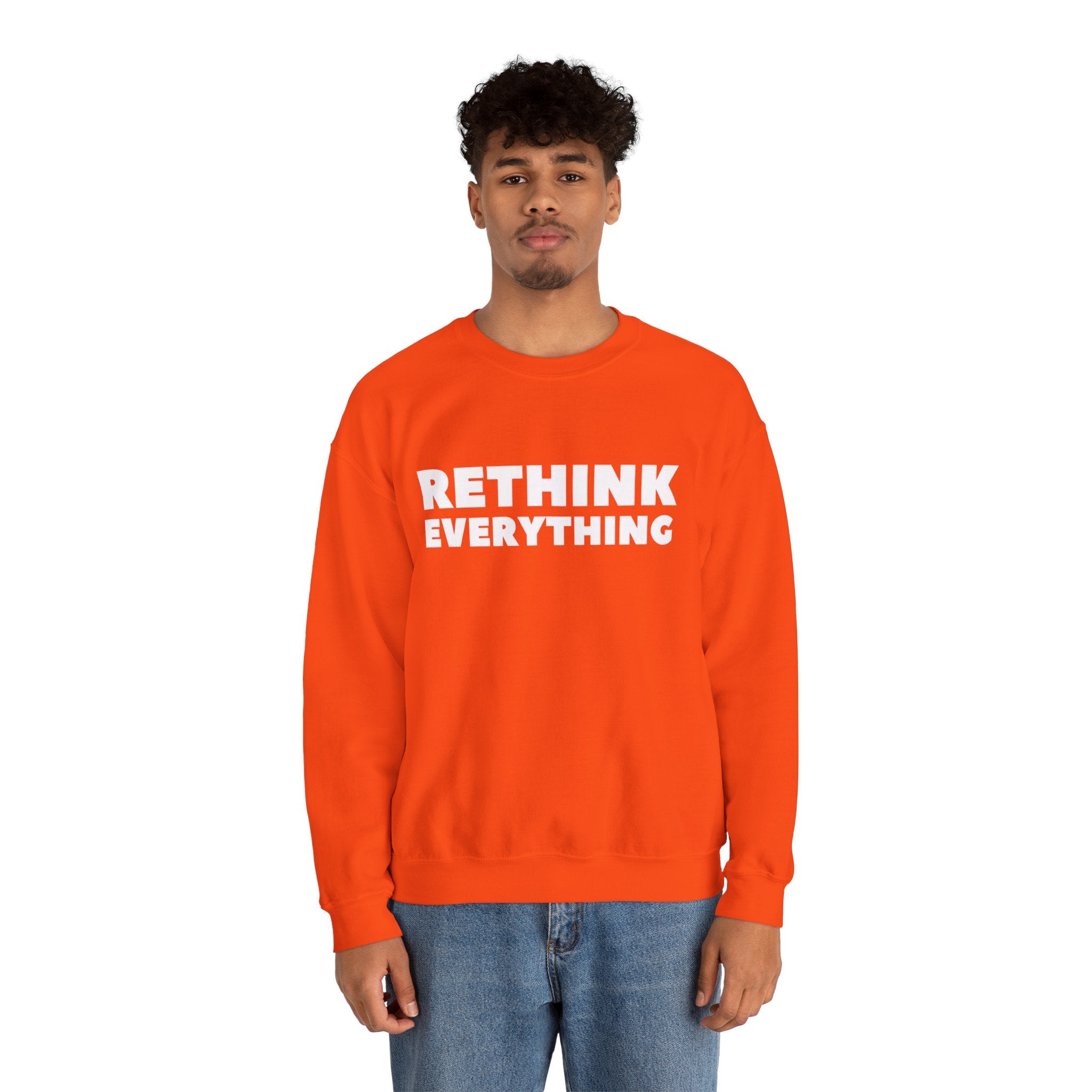 Rethink Everything Customer Service Crewneck Sweatshirt – Unisex Inspirational Graphic Pullover