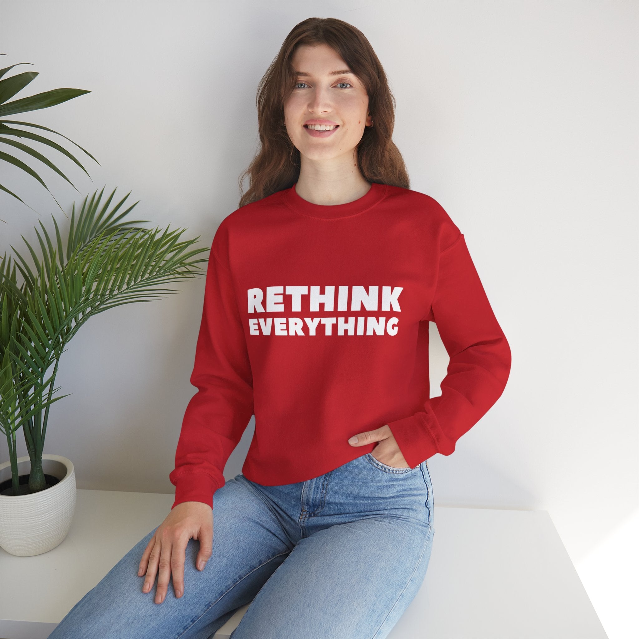 Rethink Everything CRM Crewneck Sweatshirt – Unisex Inspirational Graphic Pullover